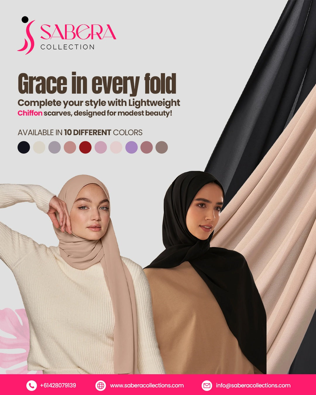 Chiffon hijabs-lightweight, soft, airy, breathable scarves